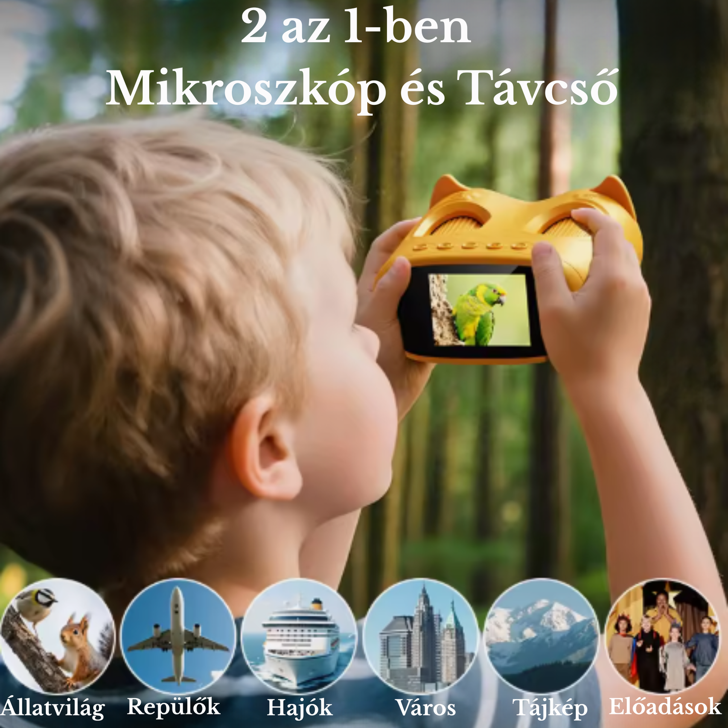 ZoomLabor™ – 2 az 1-ben Digitális Felfedező Szett Gyerekeknek (Mikroszkóp és Távcső)
